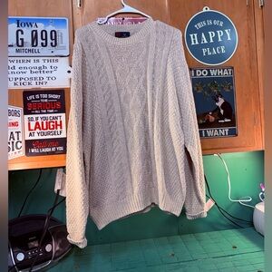 Men's Beige Crewneck Sweater